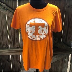 Anvil Knitwear Orange & White Tennessee Short Sleeve Ladies Cotton T-Shirt L